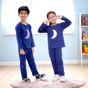 Navy Blue Moon & Star Night Suit