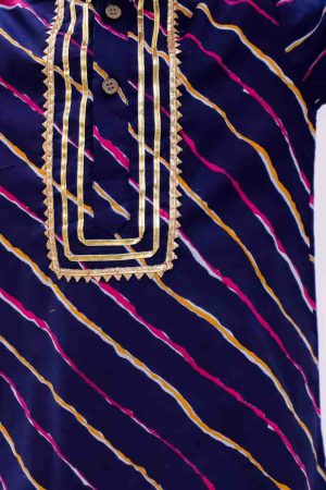 Blue Lehriya Kurta Pajama
