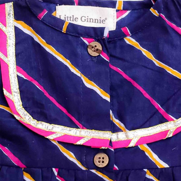 Blue Pink Lehriya Co Ord Set