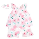 Pink Flower Print Frock