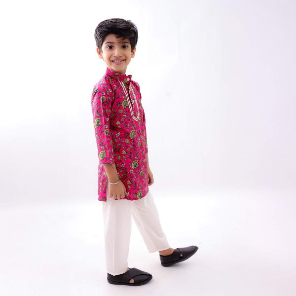 Red Floral Kurta Pajama