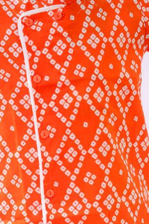 Orange Bandhani Lehriya Dhoti Kurta