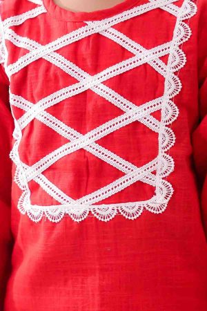 Red Lace Co Ord Set