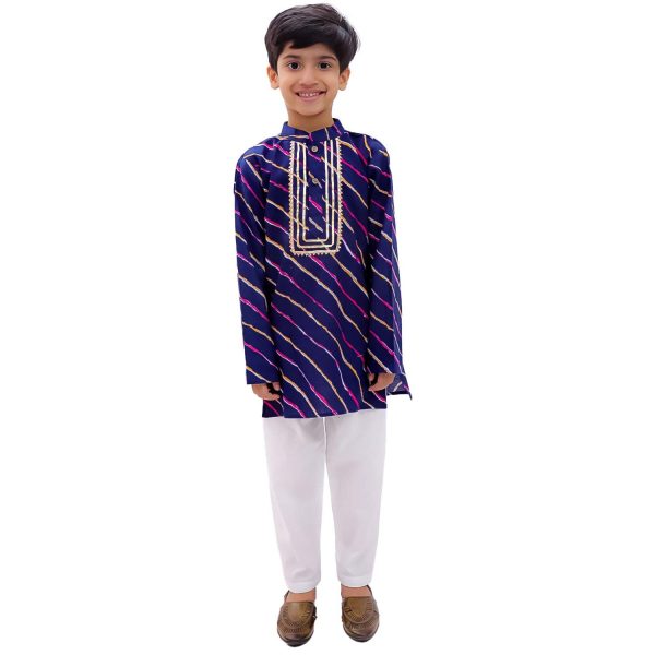 Blue Lehriya Kurta Pajama