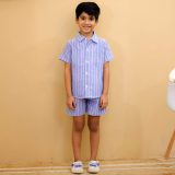 Blue Striped Co Ord Set