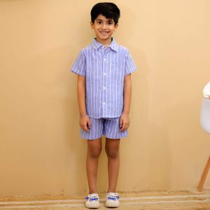 Blue Striped Co Ord Set