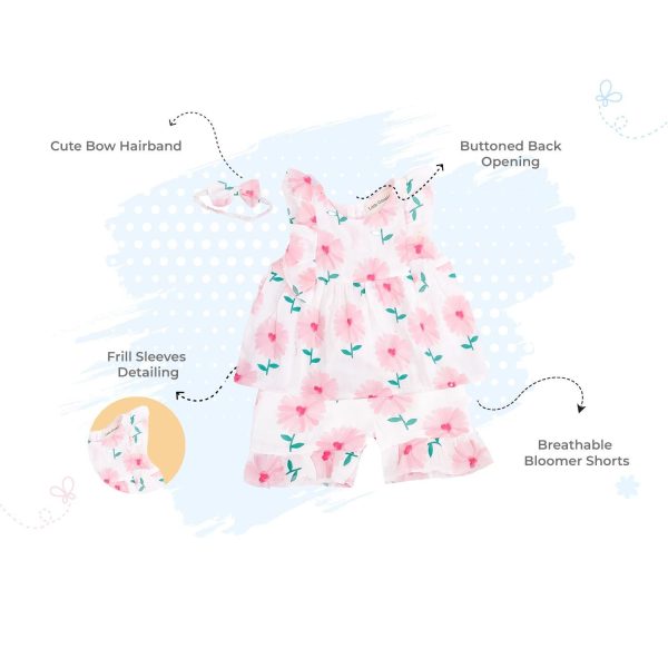 Pink Flower Print Frock
