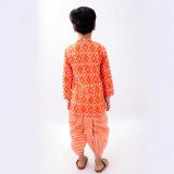 Orange Bandhani Lehriya Dhoti Kurta