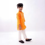 Orange Bandhani Print Kurta Pajama