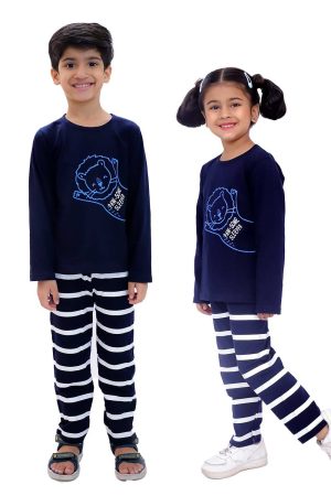 Dark Blue Lion Night Suit