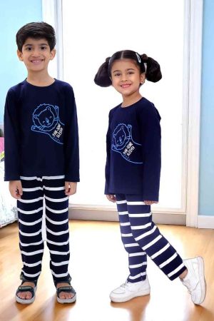 Dark Blue Lion Night Suit