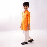 Orange Bandhani Print Kurta Pajama