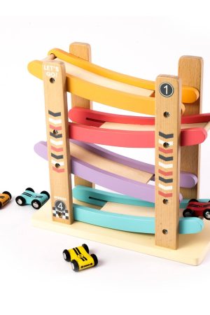 Turbo Track: Wooden Car with Ramp