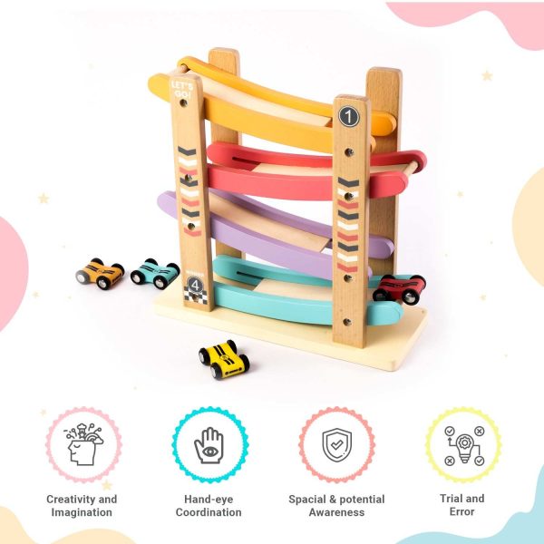 Turbo Track: Wooden Car with Ramp