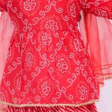 Red Bandhani Peplum Sharara Suit