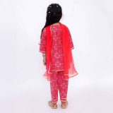 Red Bandhani Suits With Dupatta For Girls