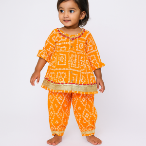 Orange Bandhani Co Ord Set