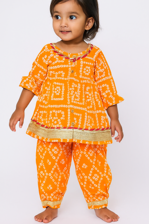 Orange Bandhani Co Ord Set