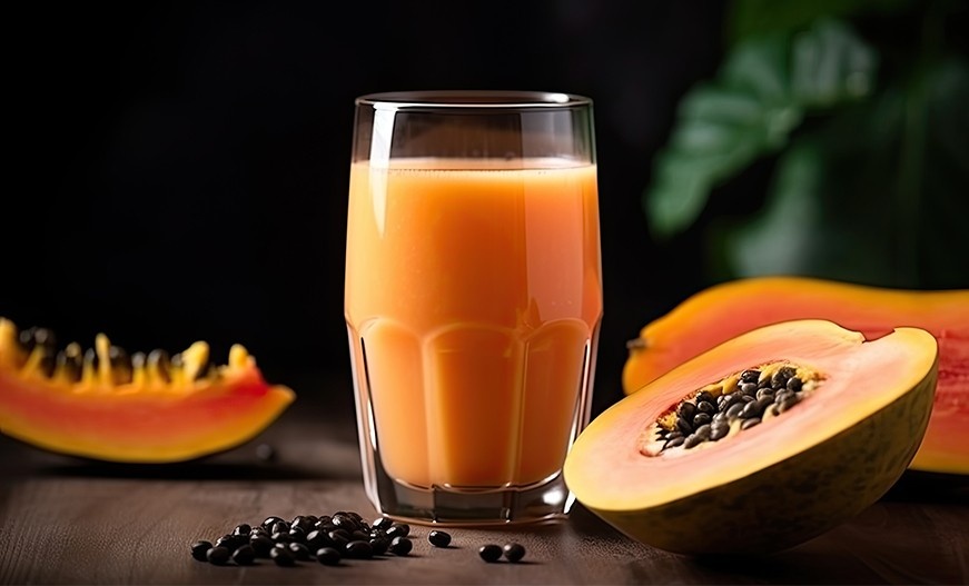 Breakfast Ideas For Kids - Papaya Coconut Chia Smoothie