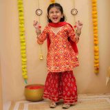 Red Bandhani Sharara Set