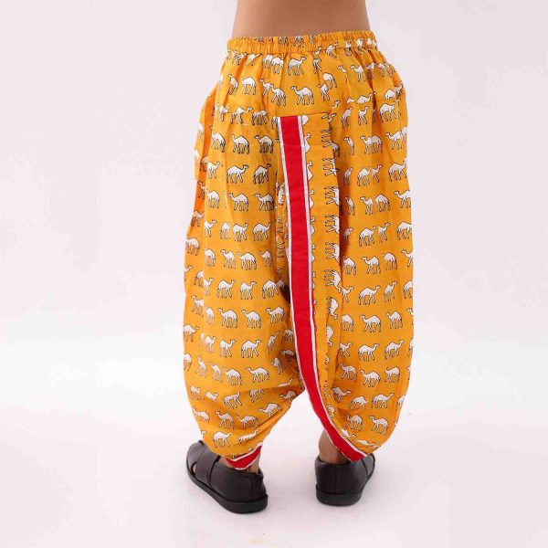Mustard Maroon Camel Dhoti Kurta