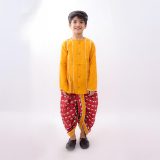 Maroon Mustard Camel Dhoti Kurta
