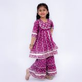 Purple Bandhani Sharara Set