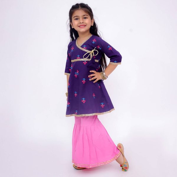 Blue Pink Sharara Set