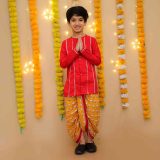 Mustard Maroon Camel Dhoti Kurta