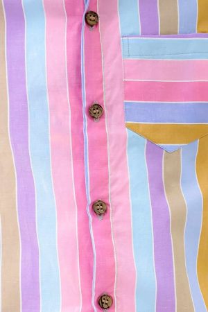 Colourful Striped Shorts Set