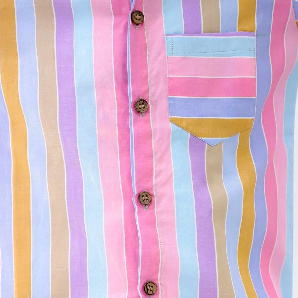 Colourful Striped Shorts Set