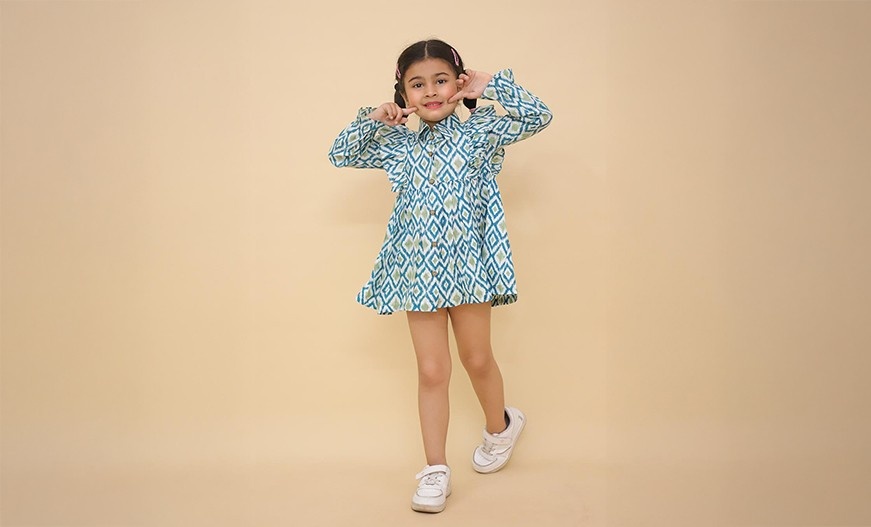Blue Green Diamond Frock