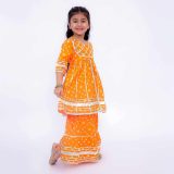 Orange Bandhani Sharara Set