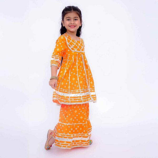 Orange Bandhani Sharara Set