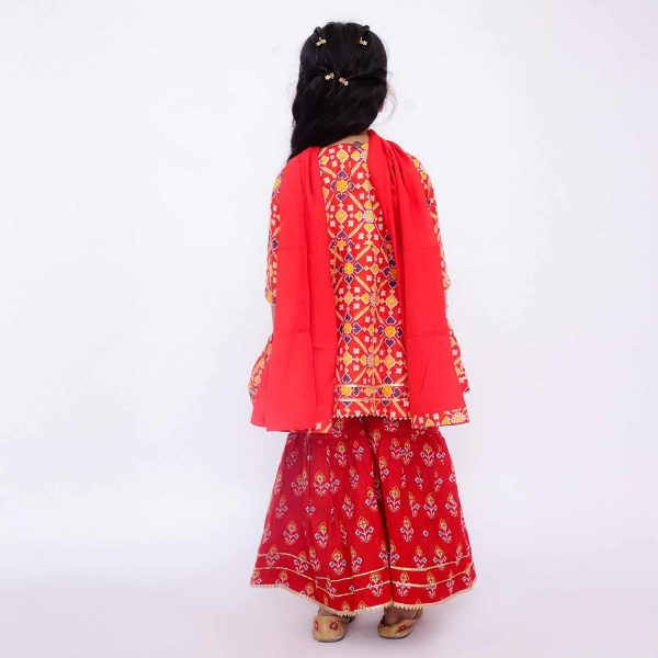 Red Bandhani Sharara Set