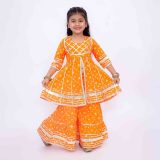 Orange Bandhani Sharara Set
