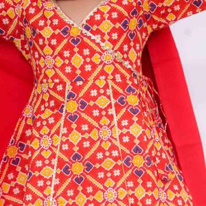 Red Bandhani Sharara Set