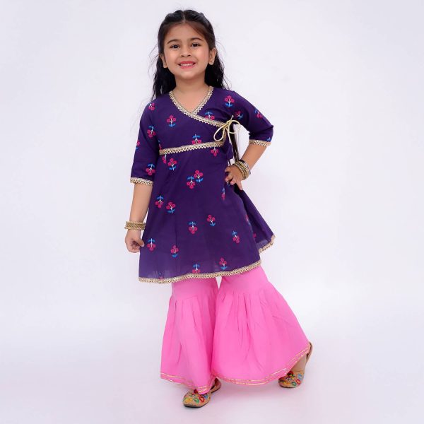 Blue Pink Sharara Set