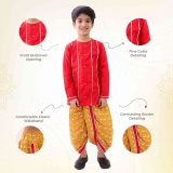 Mustard Maroon Camel Dhoti Kurta