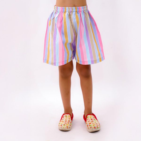 Colourful Striped Shorts Set