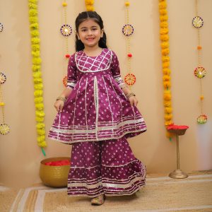 Purple Bandhani Sharara Set