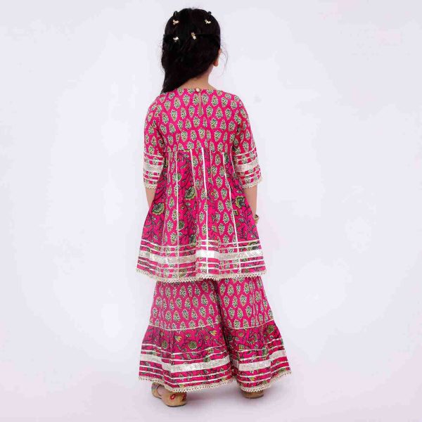 Red Floral Sharara Set