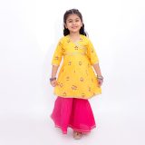 Yellow Pink Sharara Set