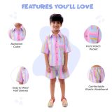 Colourful Striped Shorts Set