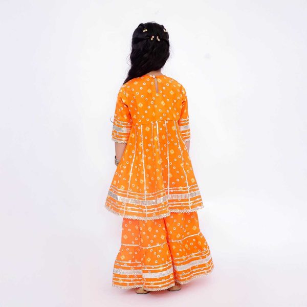 Orange Bandhani Sharara Set