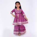 Purple Bandhani Sharara Set