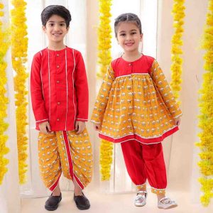 Mustard Camel Co Ord Set & Camel Mustard Maroon Dhoti Kurta