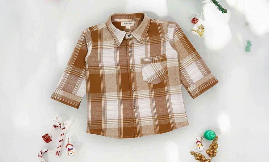 Brown & White Check Shirt