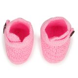 Pink Boots with Brown Buttons