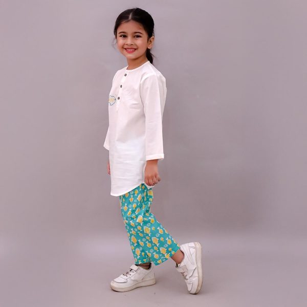 Kids Fish Print Kurta Pajama Night suit